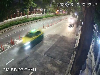 ภาพล่าสุดจากกล้อง ก่อนขึ้นสะพานไทย-ญี่ปุ่น ถนนพระรามที่ 4 ขาเข้า