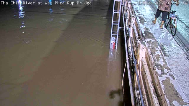 Latest picture from the Tha Chin River at Wat Phra Rup Bridge camera